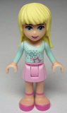 LEGO frnd003 Friends Stephanie, Bright Pink Skirt, Light Aqua Long Sleeve Top
