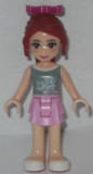 LEGO frnd061 Friends Mia, Bright Pink Layered Skirt, Olive Green Top, Bow